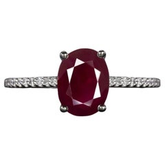 1.60 Carat Rich Ruby Diamond Ring