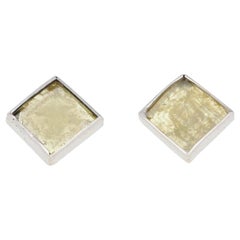 1.60 Carat Rose Cut Rustic Diamond Slice Earrings, 14 Karat Gold Pierced Studs