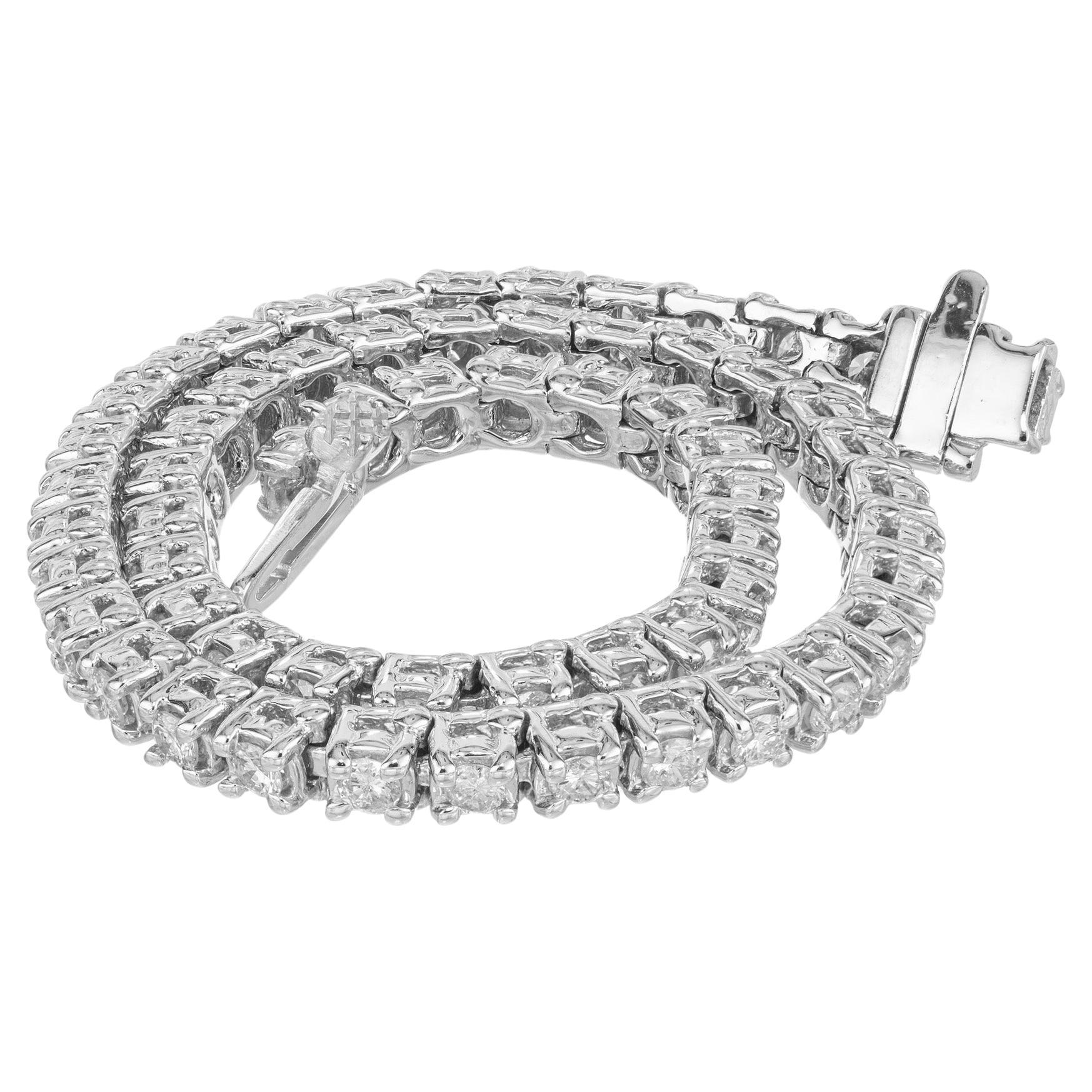 1.60 Carat Round Brilliant Cut Diamond White Gold Tennis Bracelet 