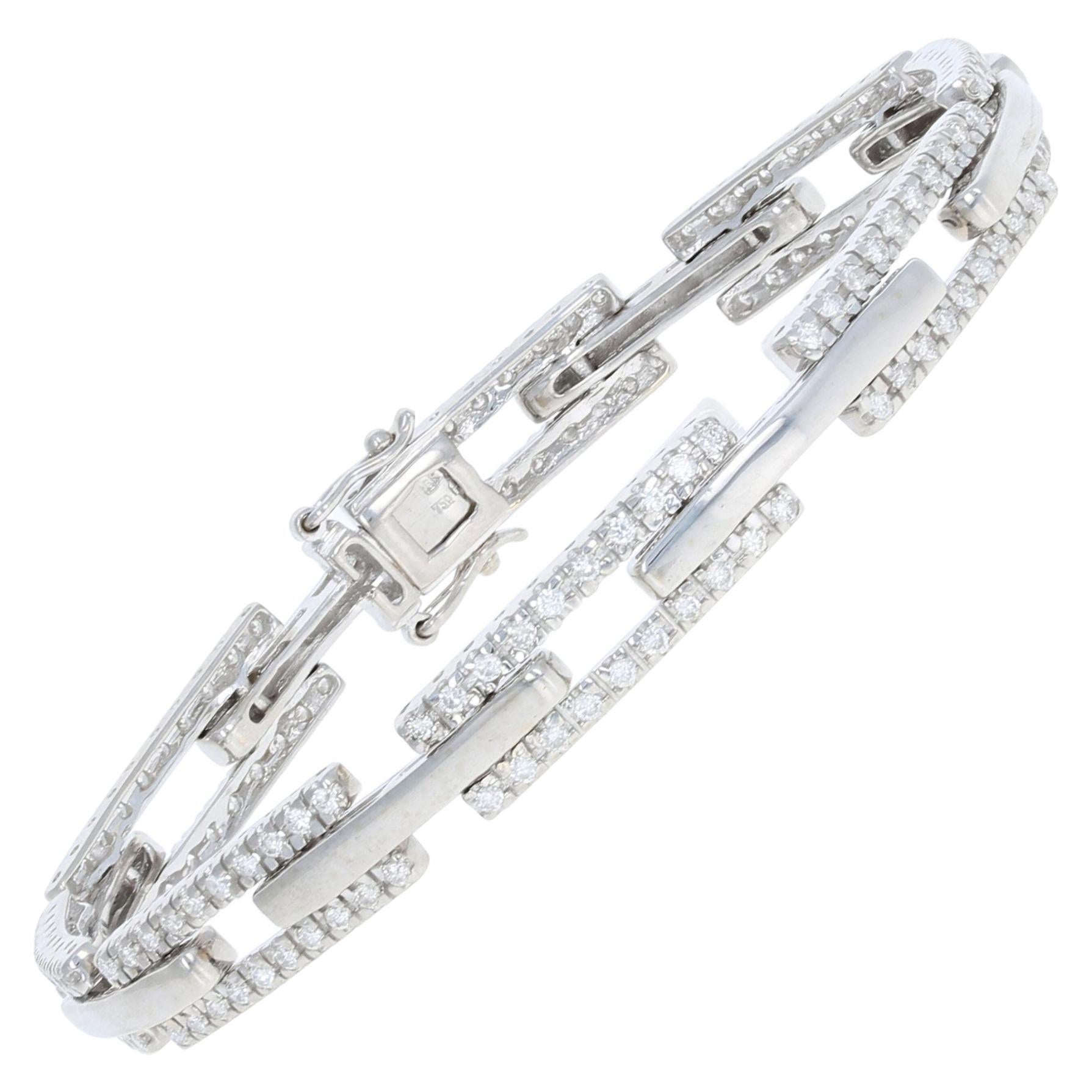 2.38 Carat Round Brilliant Cut Diamond 18 Karat White Gold Link