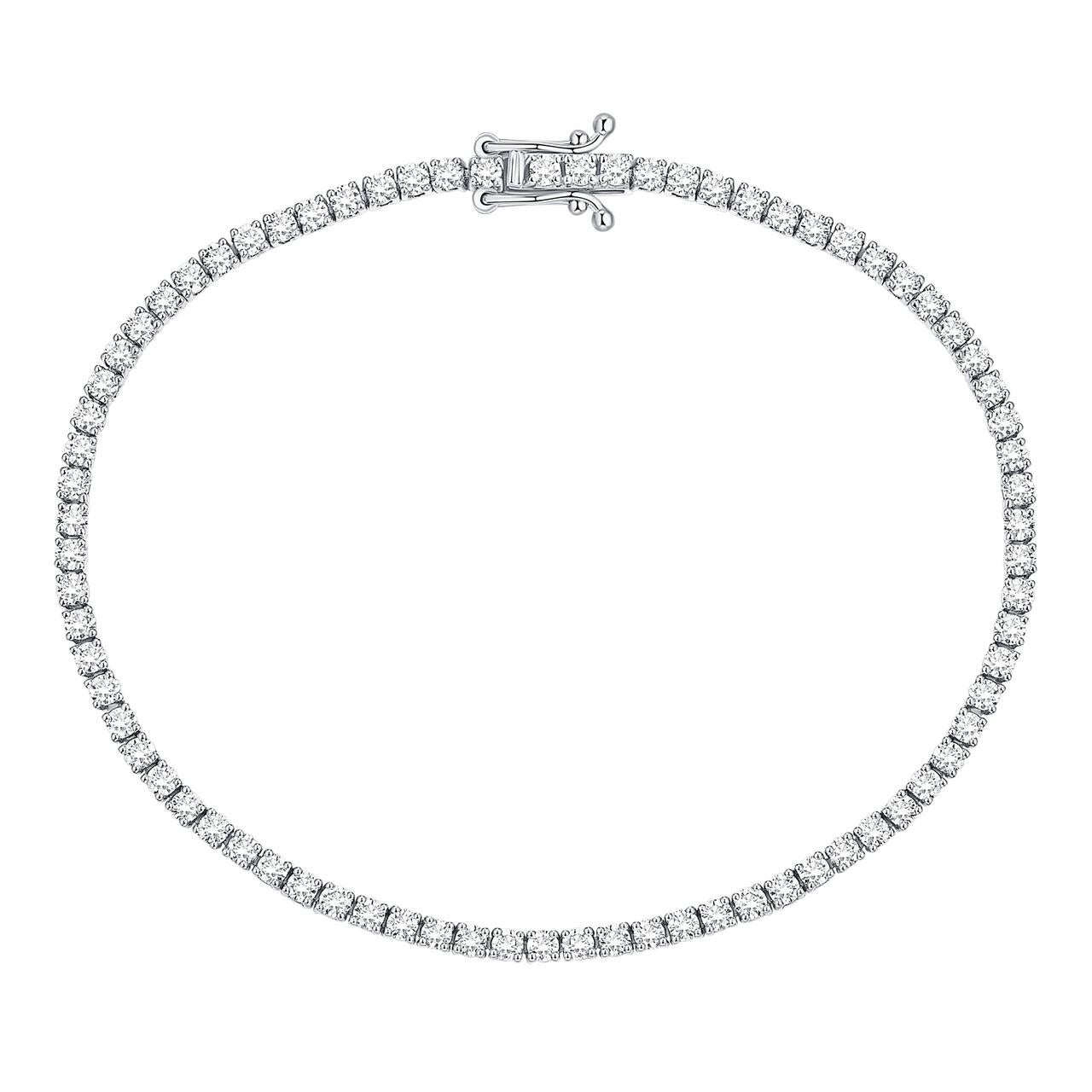 An amazing Diamond Tennis Bracelet set with 80 Round-Cut Diamonds weighing 1,60 carats.
The Tennis Bracelet length is 18Cm (7inch) and the diamonds are F/G VS quality
The Diamond Bracelet is available in 18K White Gold, 18K Rose Gold and 18K Yellow