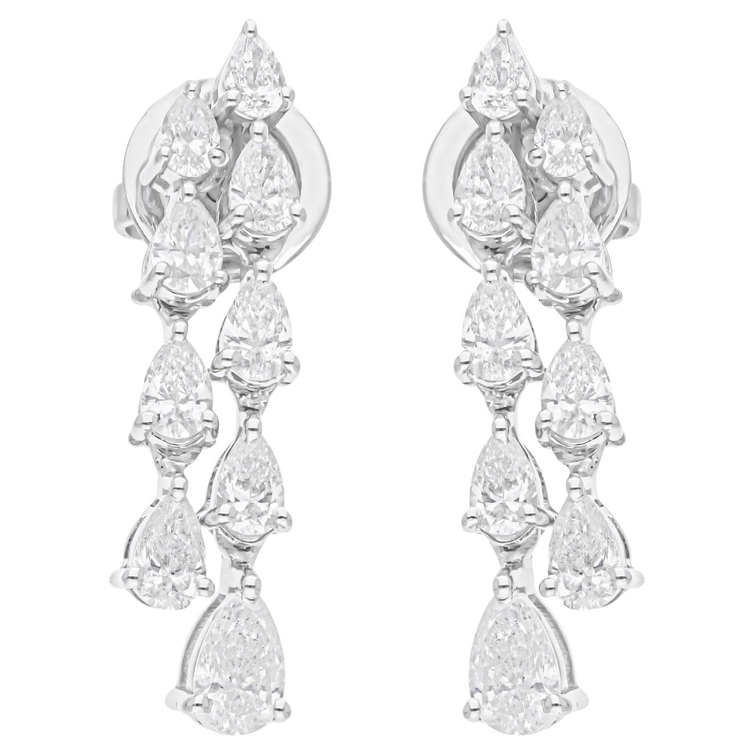 1.60 Carat SI Clarity HI Color Pear Diamond Earrings 14 Karat White Gold Jewelry