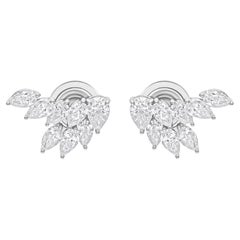 Pendientes de diamantes en forma de pera SI/H de 1,60 quilates Joyas de oro blanco de 14 quilates