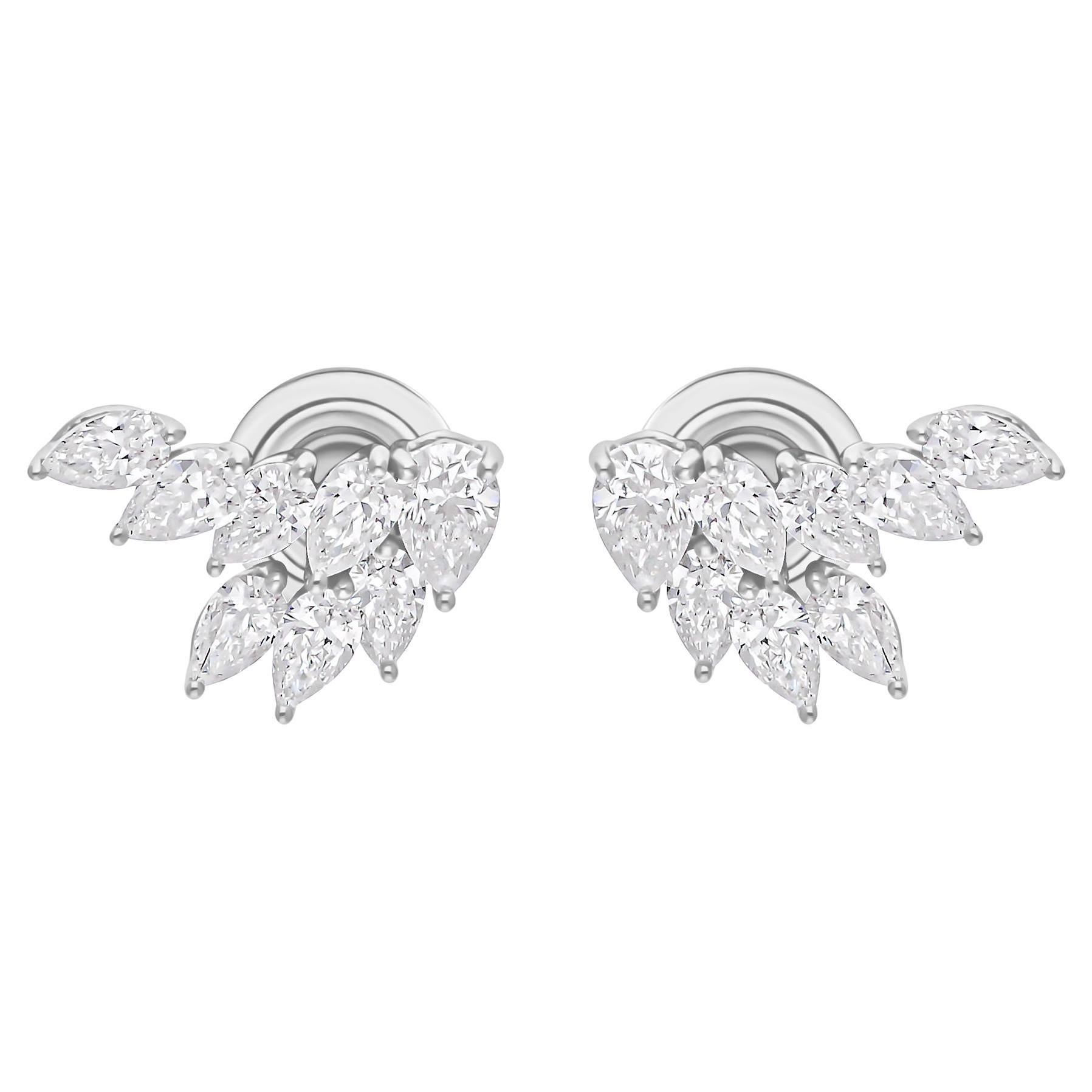 1,60 Karat SI/H Birnenförmige Diamant-Ohrstecker 14 Karat Weißgold Schmuckschmuck