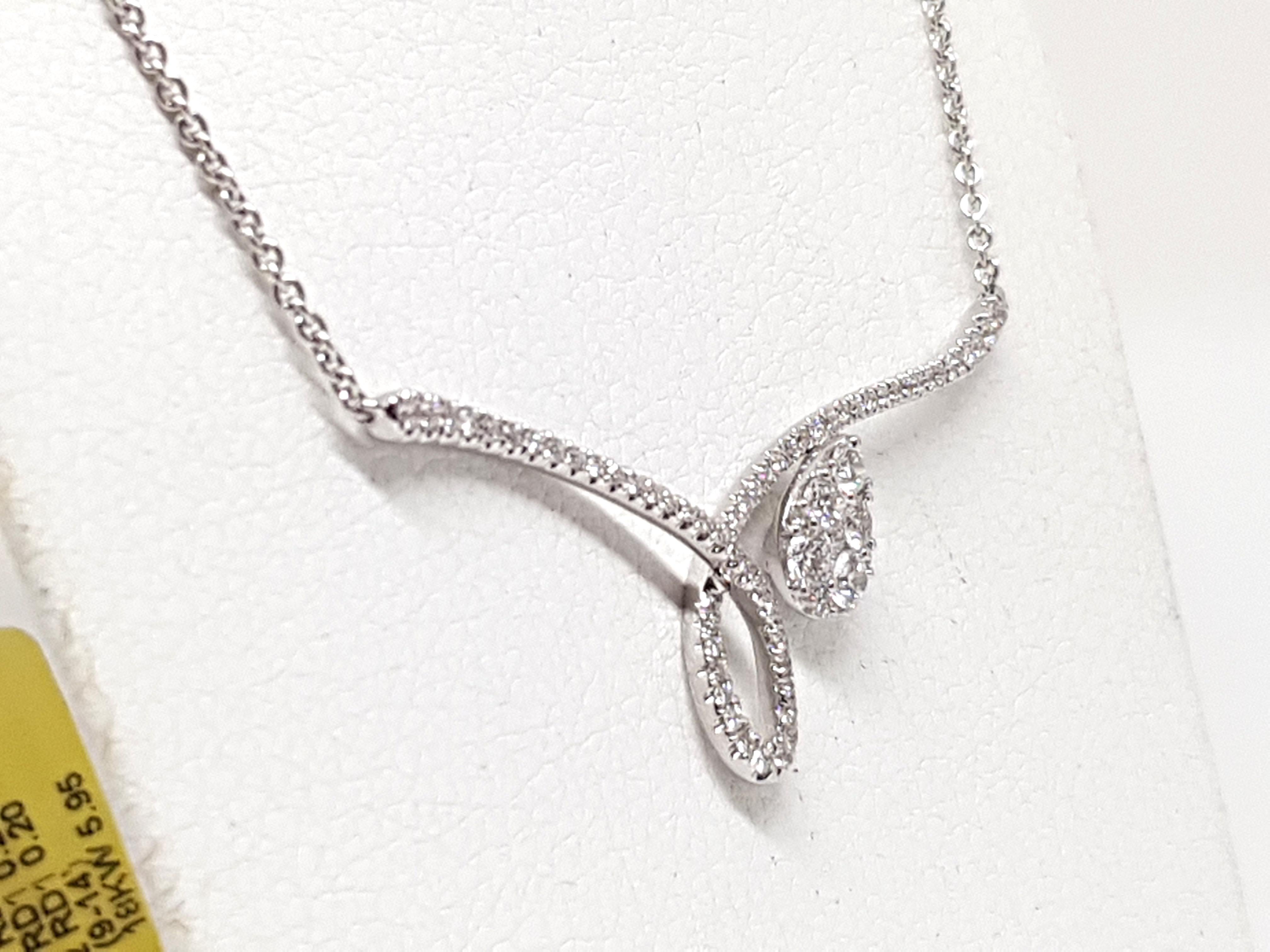 1.60 Carat White Gold Diamond Necklace For Sale 2