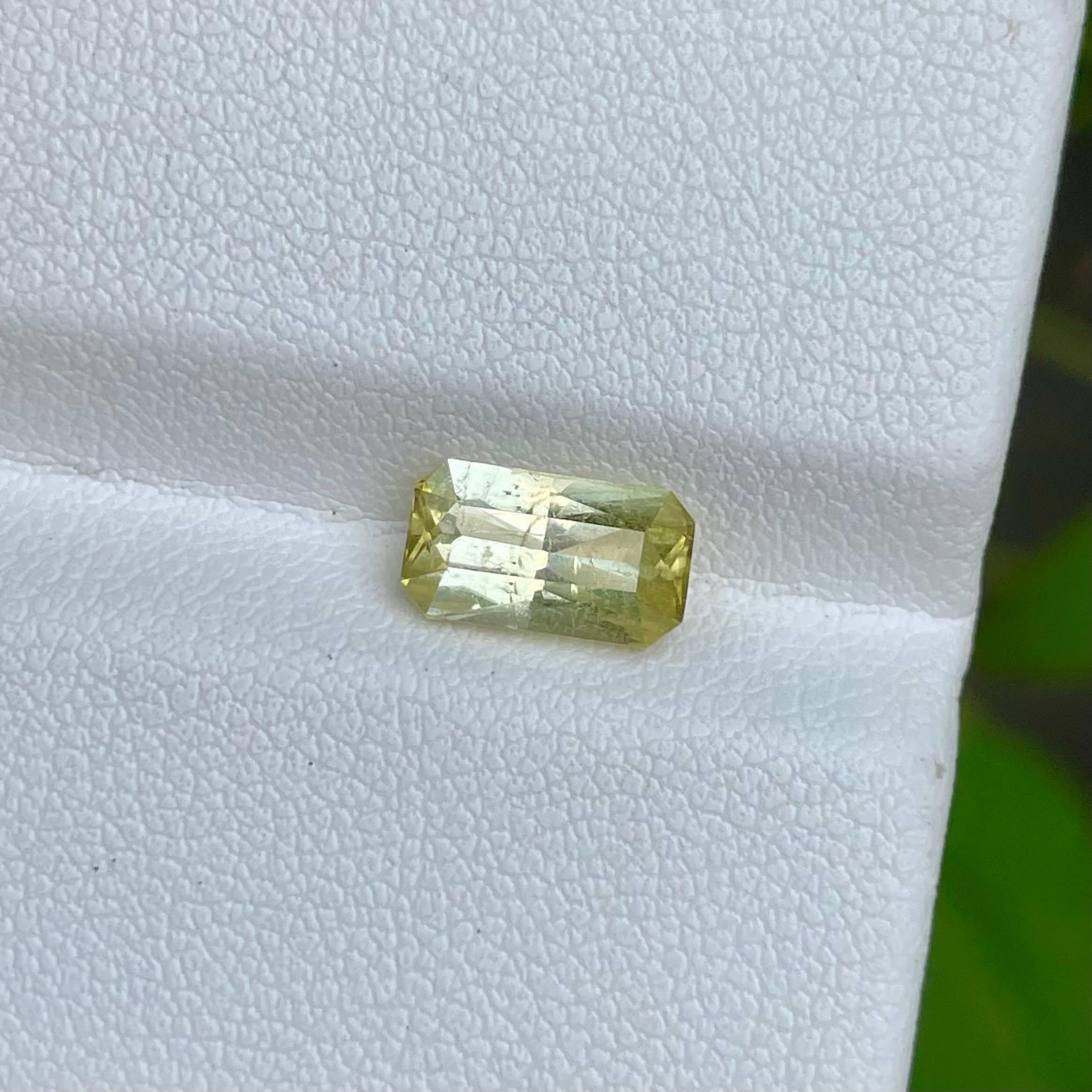 Weight 1.60 carats 
Dimensions 8.9x5.0x4.3 mm
Treatment none 
Origin Africa 
Clarity VVS
Shape octagon 
Cut custom precision 




Behold the captivating beauty of a 1.60 carat Canary Tourmaline, a rare and exquisite gem hailing from the depths of