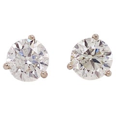 1.60 Carats Diamond Martini Stud Pair in 14K Gold LV