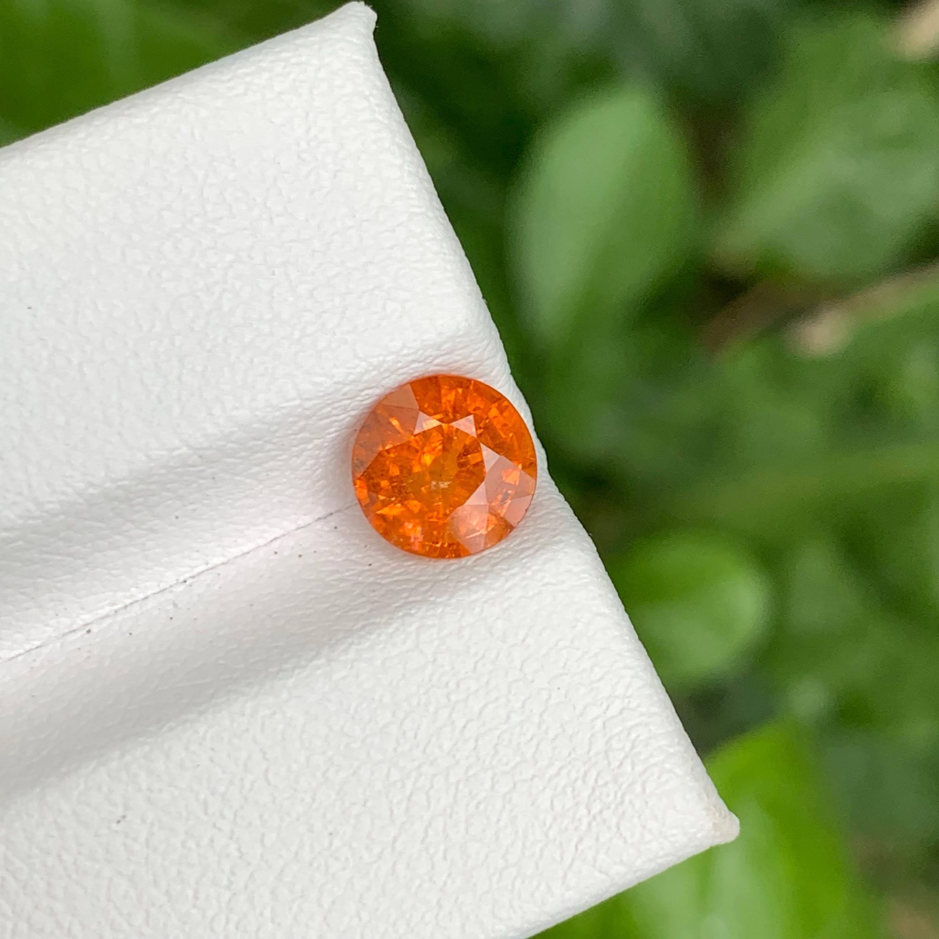 Moderne 1.60 Carats Fanta Garnet Stone Round Cut Natural African Gemstone en vente