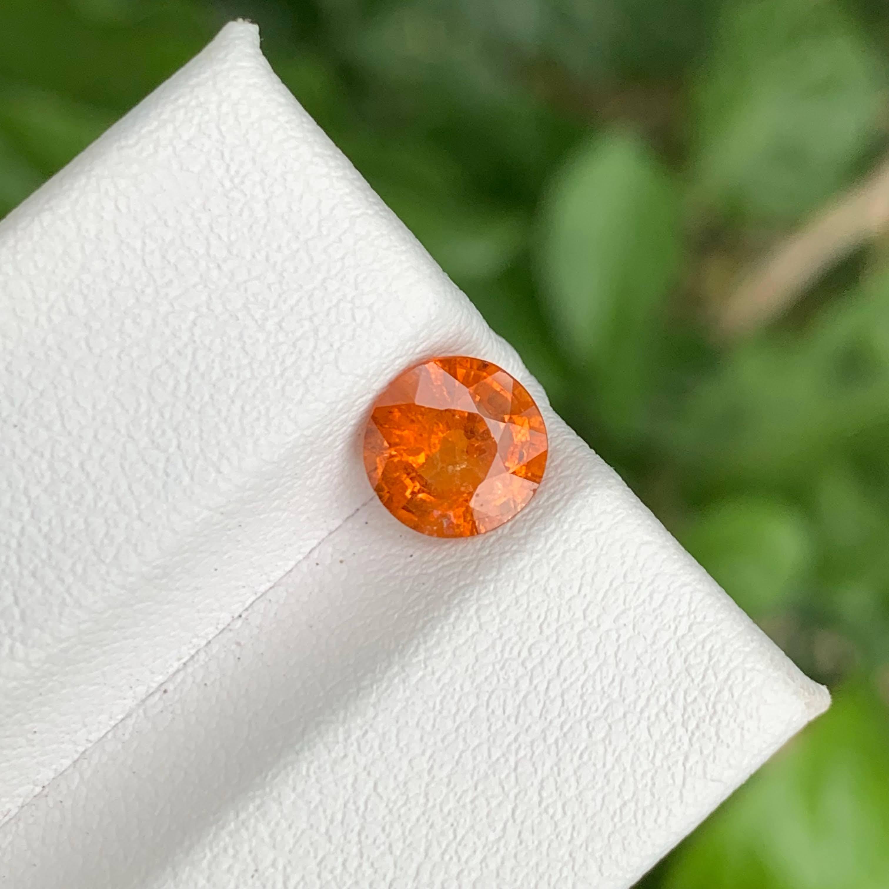 1.60 Carats Fanta Garnet Stone Round Cut Natural African Gemstone en vente 2