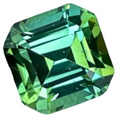 1.60 carats Greenish Blue Loose Tourmaline Asscher Cut Natural Afghani Gemstone