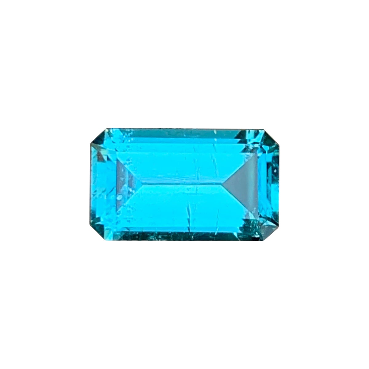 1.60 Carats Natural Blue Emerald Cut Tourmaline Loose Gemstone for Jewellery