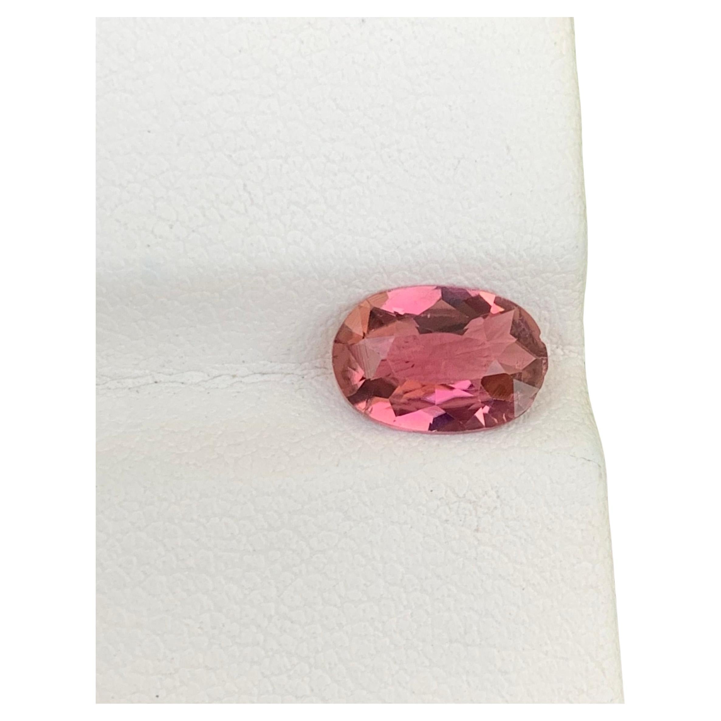 1,60 Karat Natürlicher Loser Rosa Turmalin Oval Form Ring Edelstein