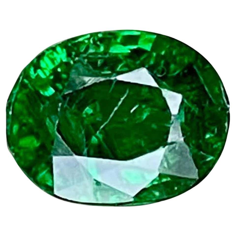 Tsavorite Ga Rent 1.45 carats Green Tsavorite Garnet Stone Oval Cut Kenyan Gemstone For ...