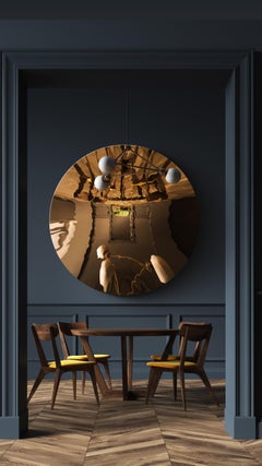 160 cm/63" Gold Steel Concave Wall Mirror
