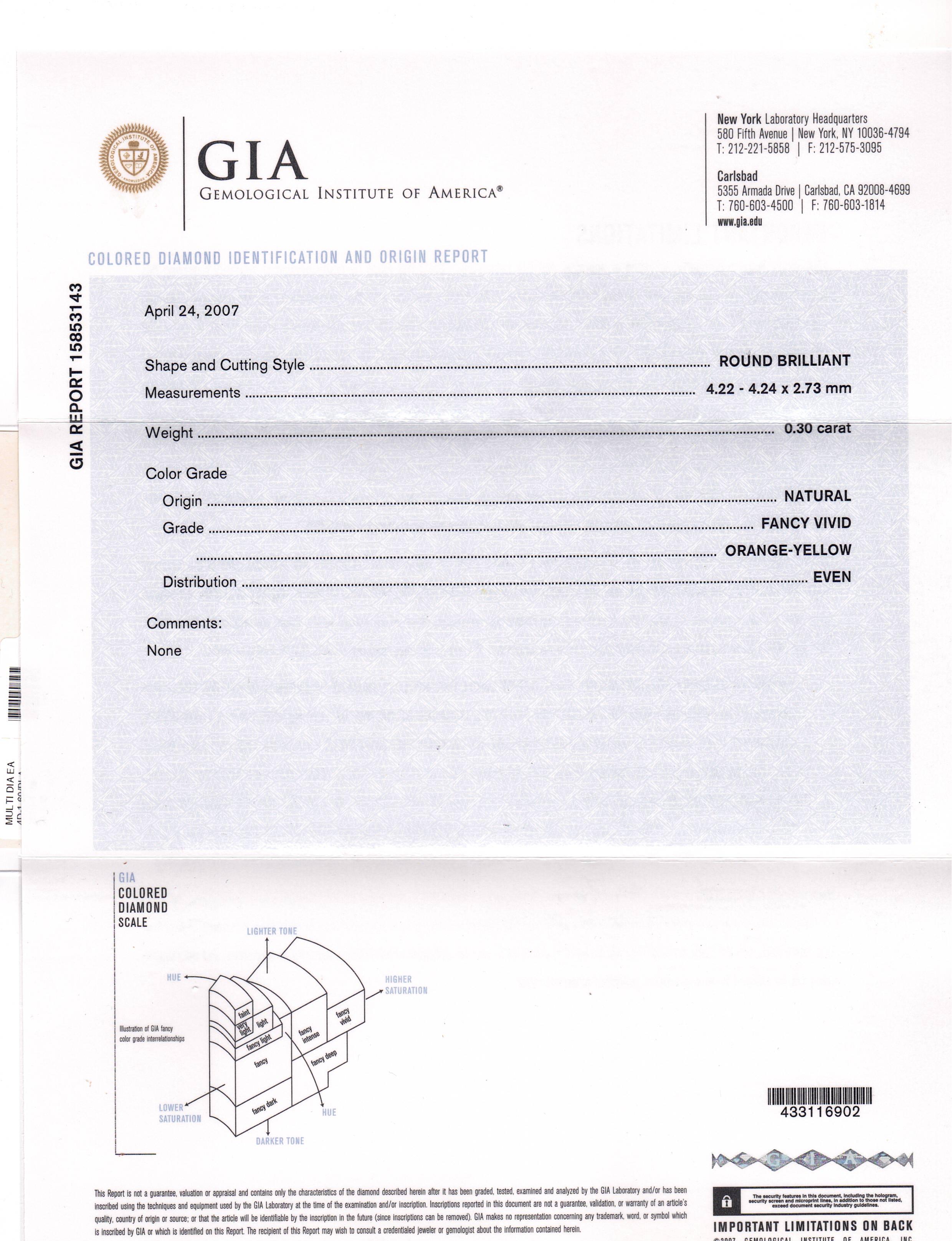3,38 Karat GIA-zertifizierte orange-gelbe Diamant-Ohrringe im Angebot 2