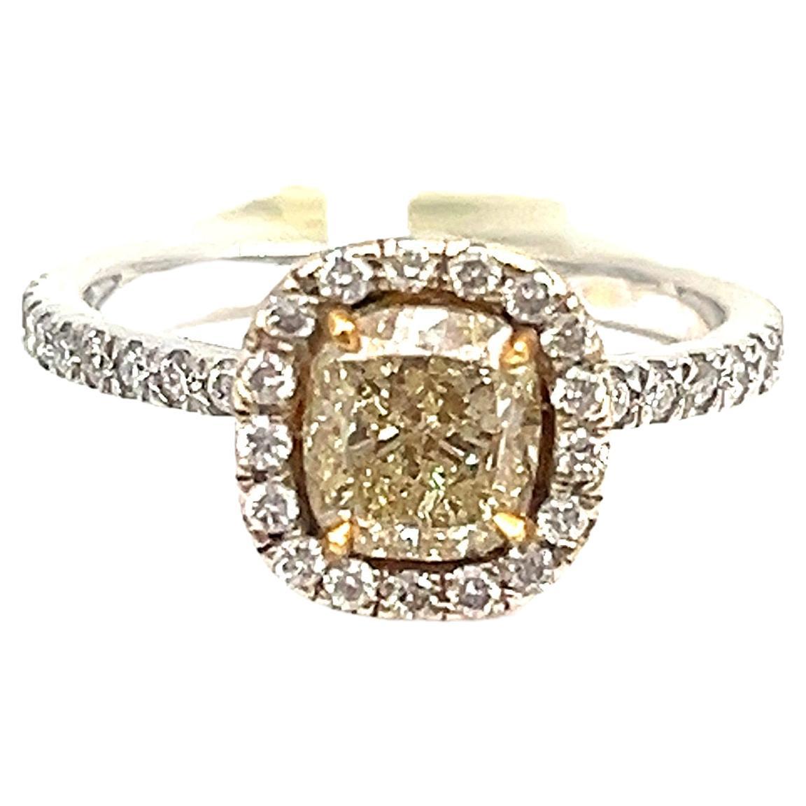 1.60 ct Natural Yellow Diamond Ring  For Sale