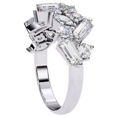1.60 Ctw Cluster Diamond Ring Half-Eternity Band 14K Gold