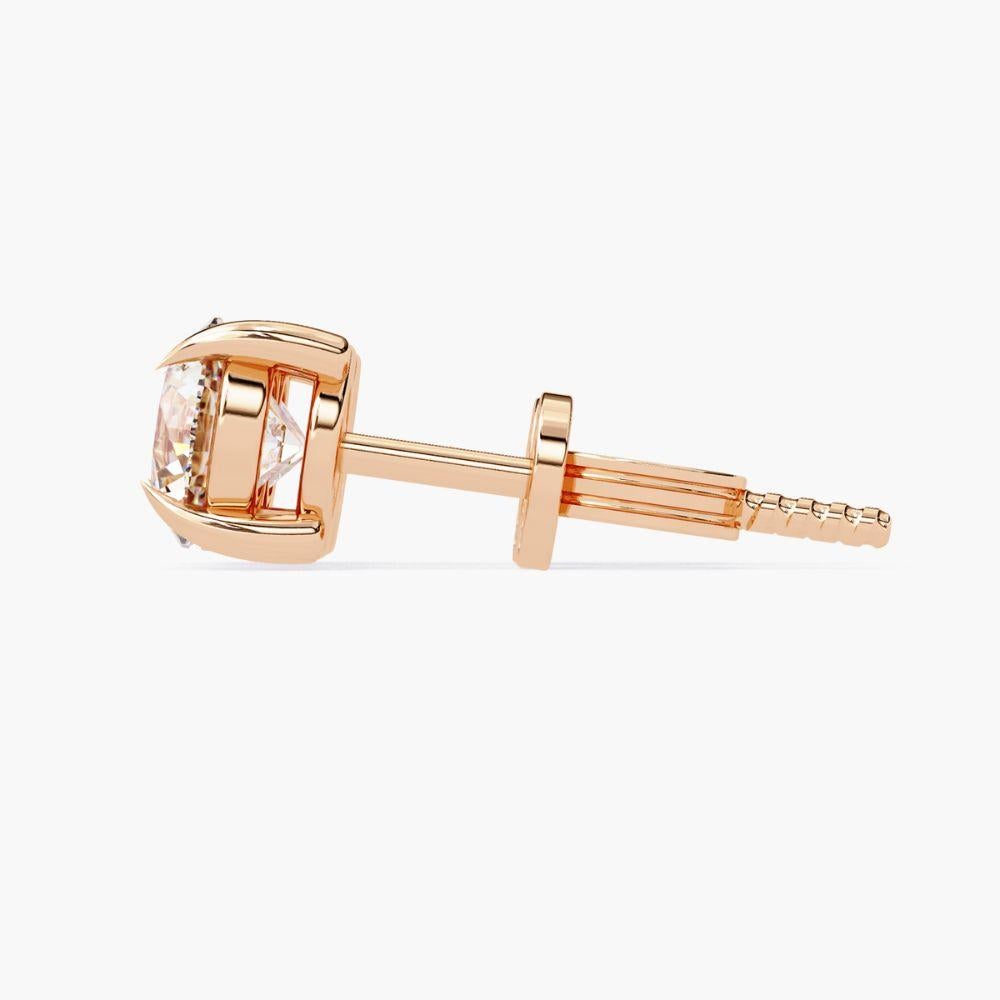 1.60 Ctw Single Solitaire Diamond Earring 14K Gold For Sale 6