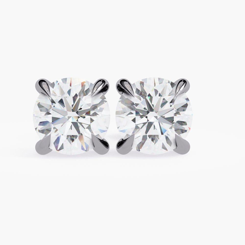 1.60 Ctw Single Solitaire Diamond Earring 14K Gold For Sale 8