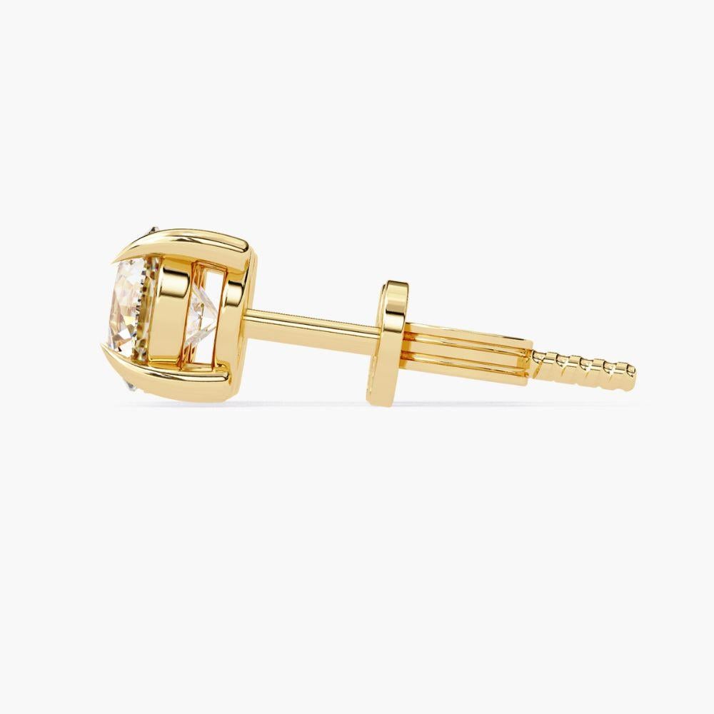 1.60 Ctw Single Solitaire Diamond Earring 14K Gold For Sale 2