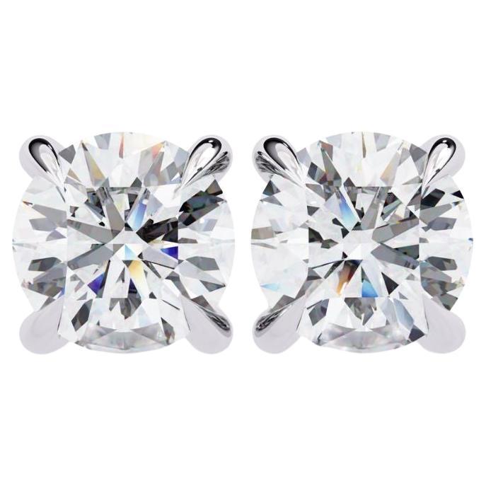 1.60 Ctw Single Solitaire Diamond Earring 14K Gold For Sale
