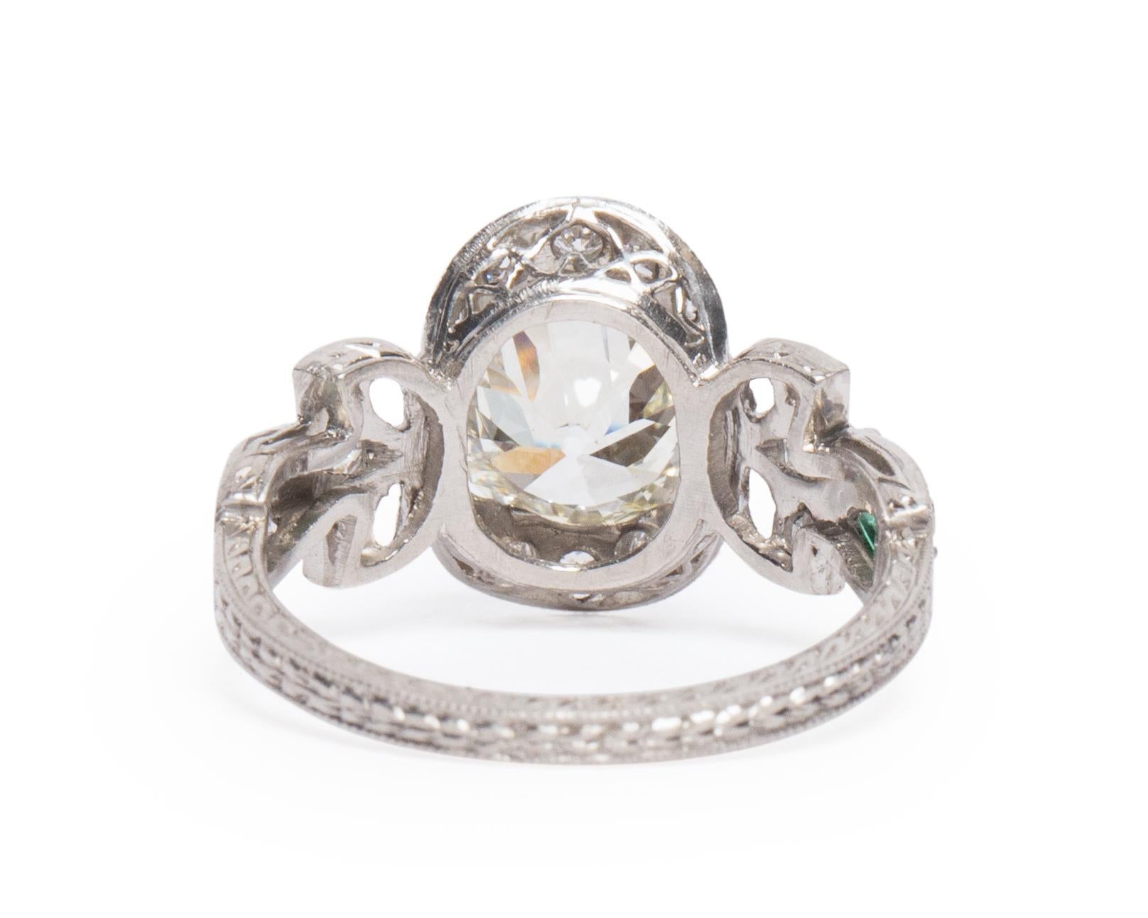 Old European Cut 1.60 GIA Certified Carat Diamond Platinum Engagement Ring