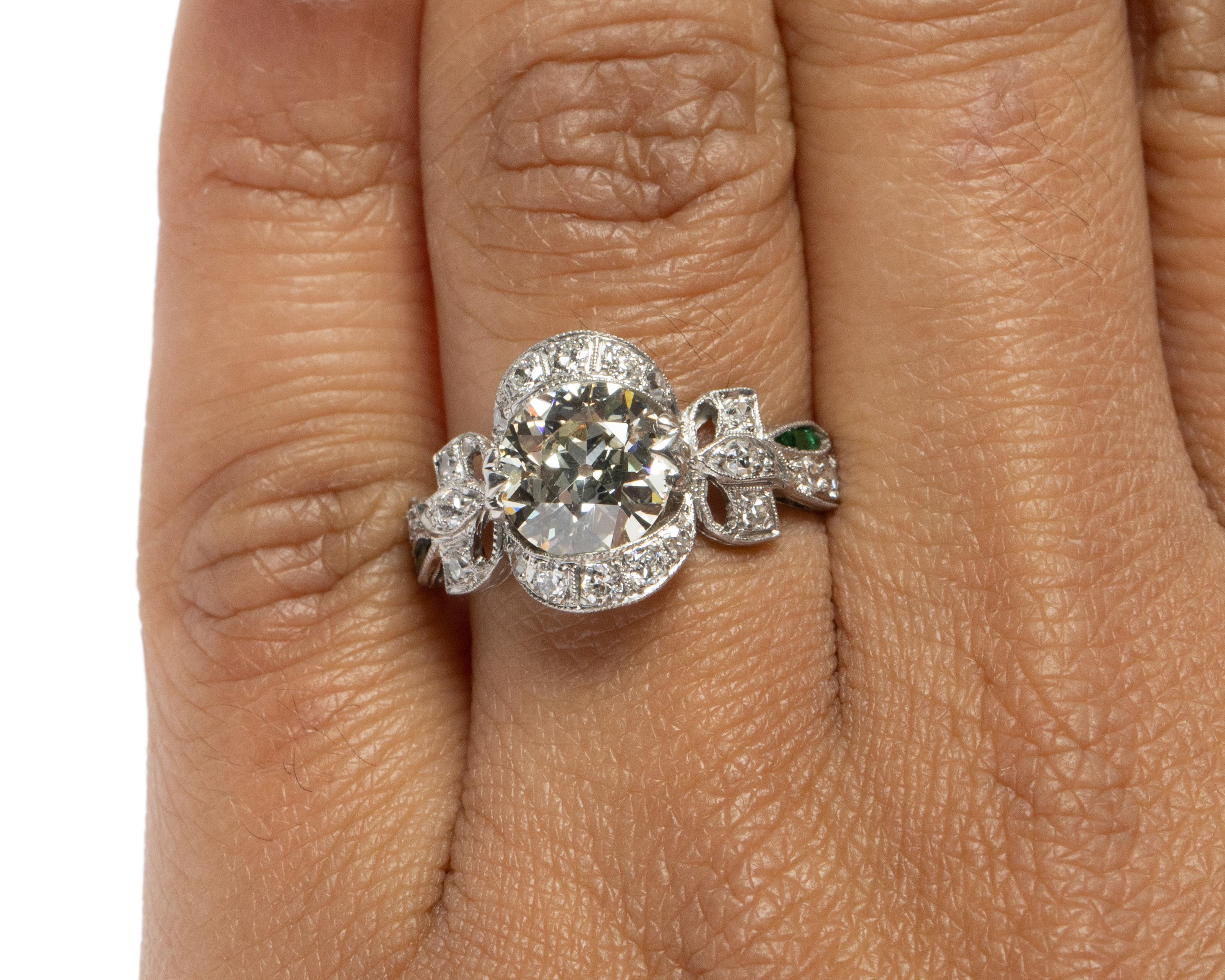 1.60 GIA Certified Carat Diamond Platinum Engagement Ring In Good Condition In Atlanta, GA
