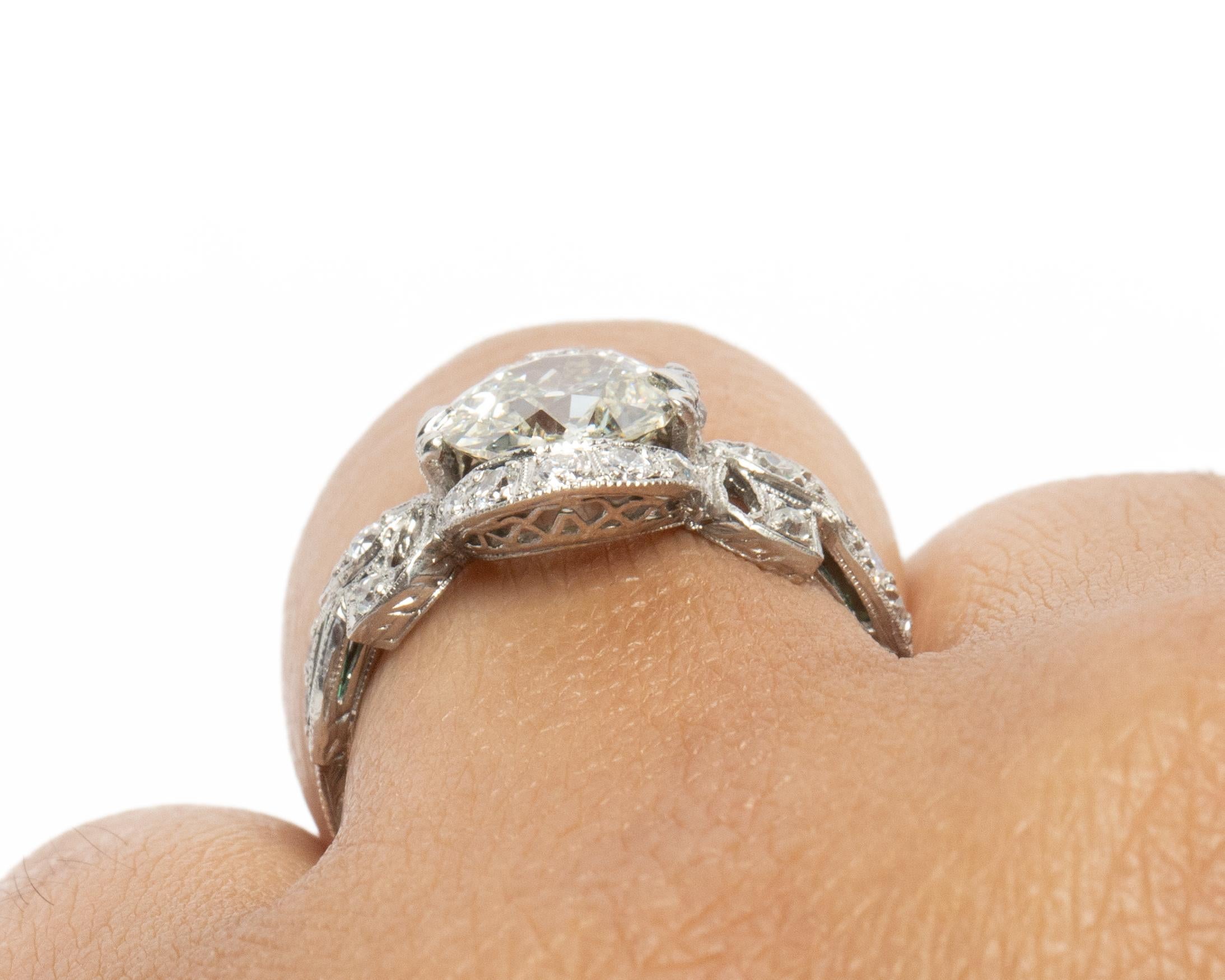Women's 1.60 GIA Certified Carat Diamond Platinum Engagement Ring
