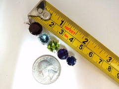 Ciondolo a goccia con granato naturale, acquamarina, peridoto, ametista e cianite da 16,00 carati*