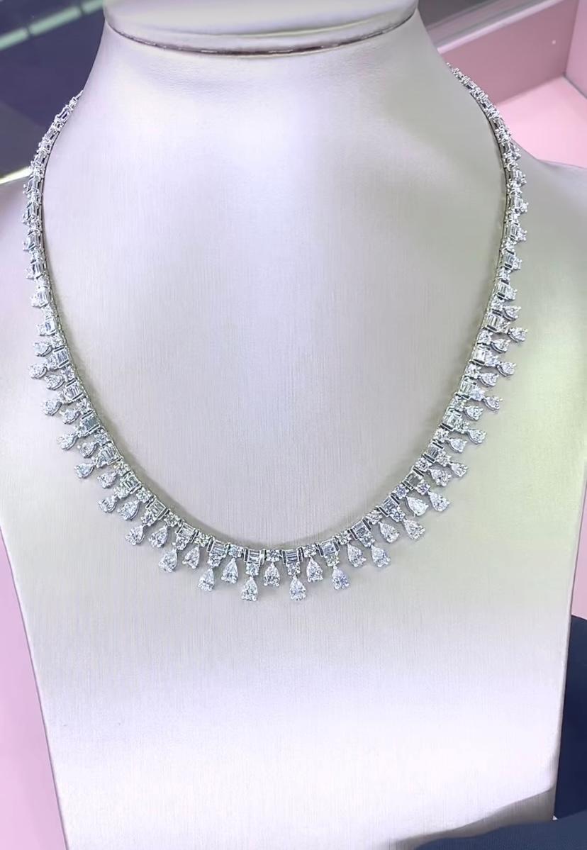 Collier en or 18 carats avec diamants naturels de 16,00 carats Neuf - En vente à Massafra, IT