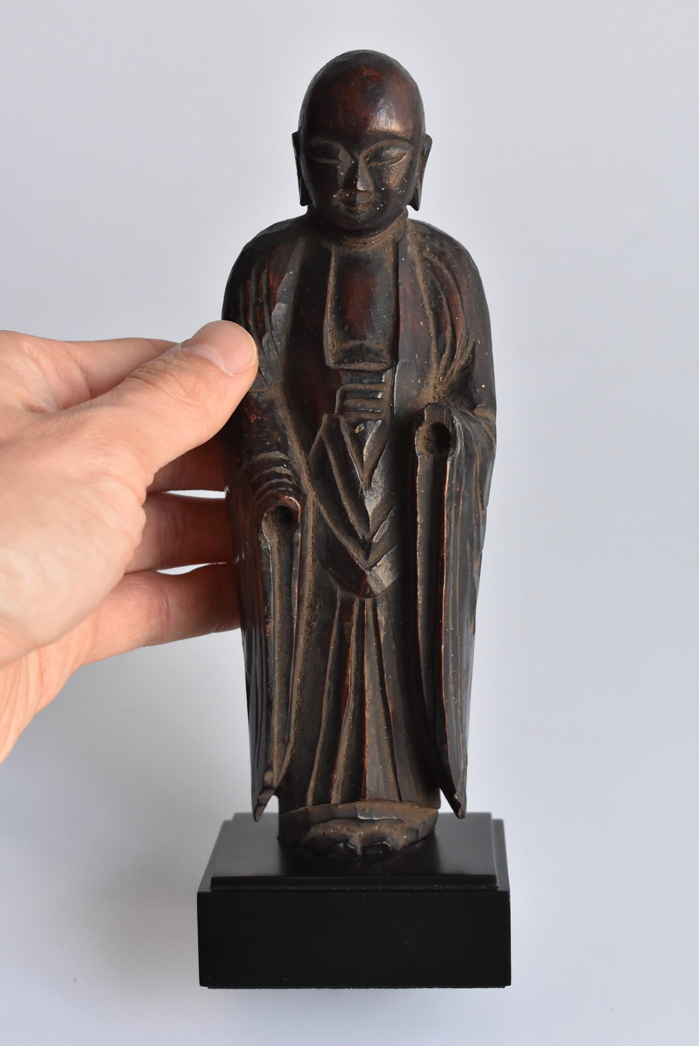 1600s-1800s Japanese Wood Carving Jizo Bodhisattva or Buddha Statue Edo Period 10