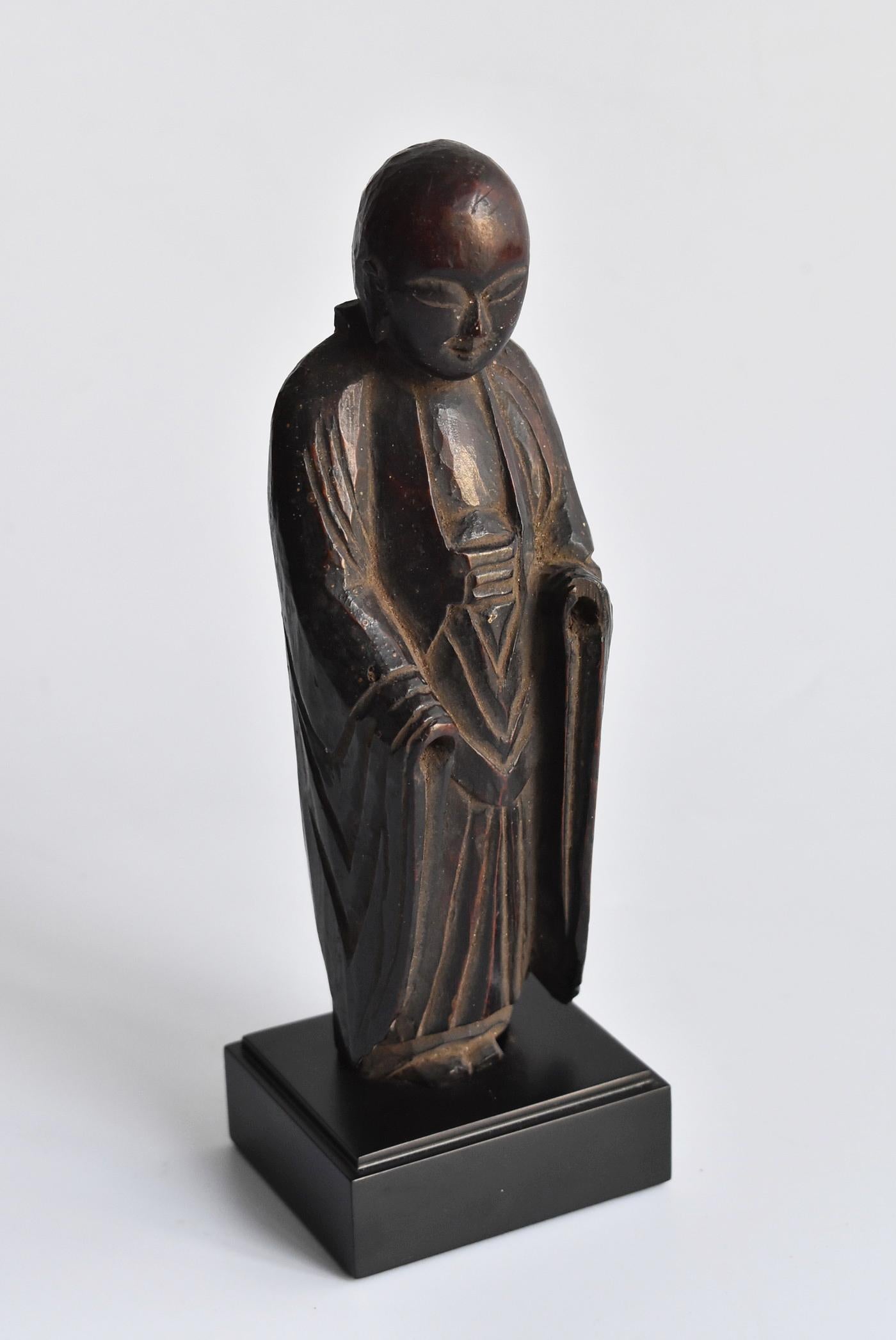 1600s-1800s Japanese Wood Carving Jizo Bodhisattva or Buddha Statue Edo Period 11