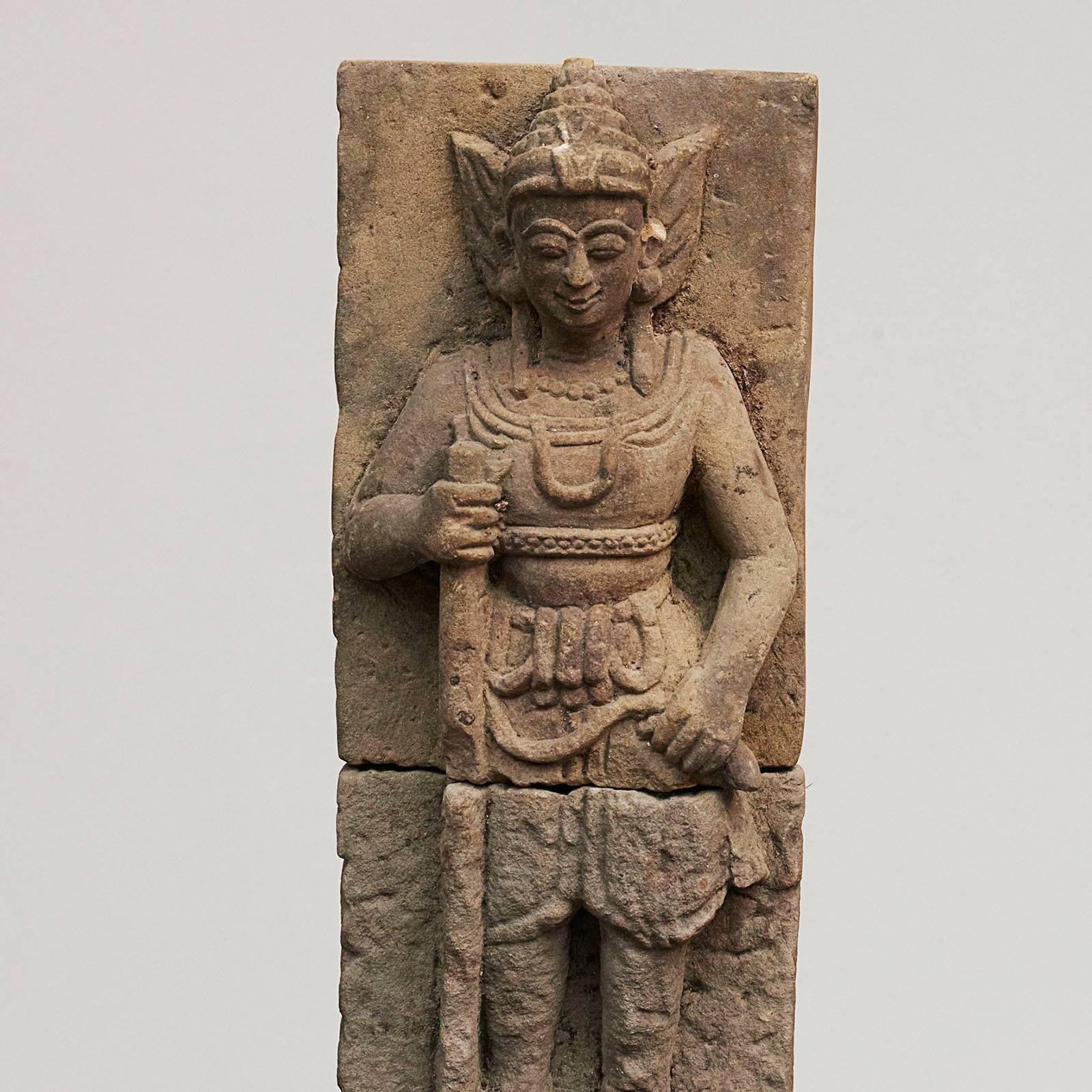 Hand-Carved 1600th Century Temple Guardian from Burma