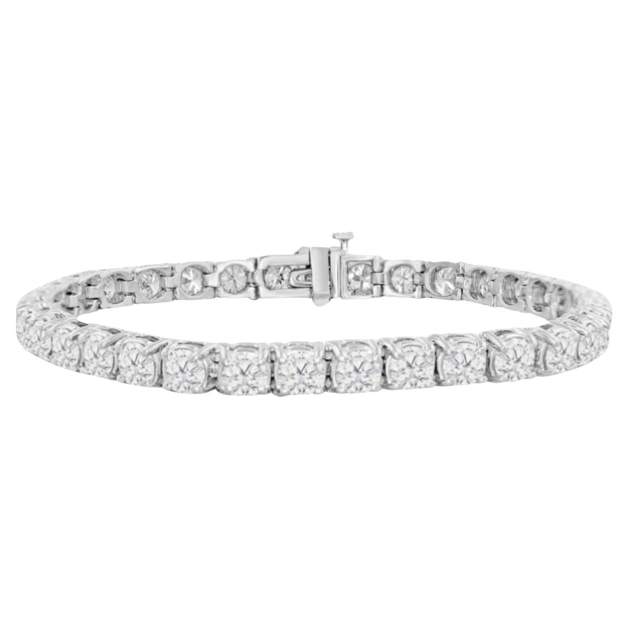 Bracelet tennis avec diamants de 16,01 carats et 0,5 carat de chaque pierre