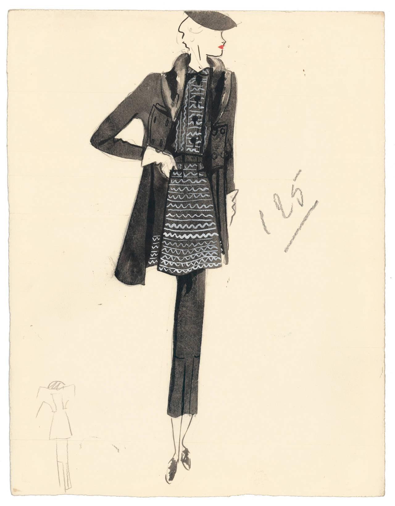 Original French Art Deco Fashion Designs by Charlotte Revyl 2