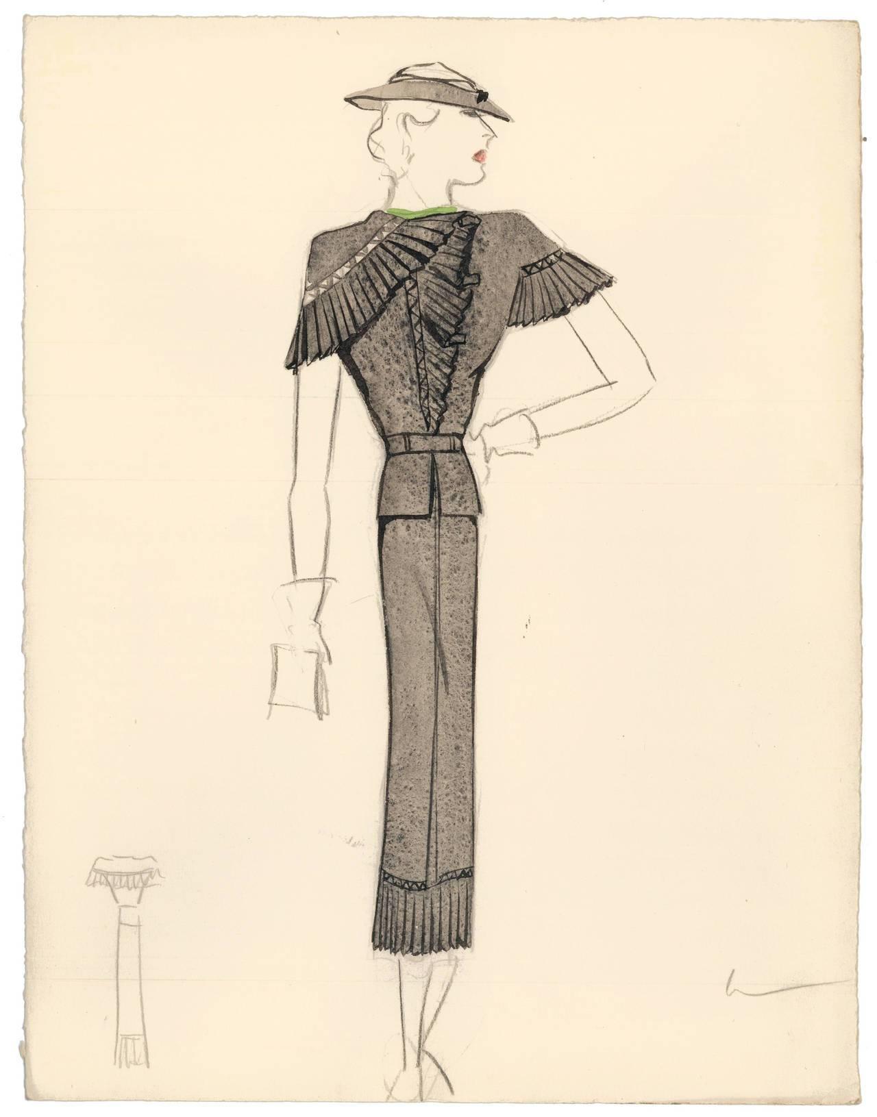 Original French Art Deco Fashion Designs by Charlotte Revyl 7