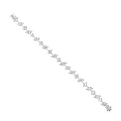 16.03 Carat Diamond Cut Link Bracelet 14 Karat White Gold All Tariffs Paid
