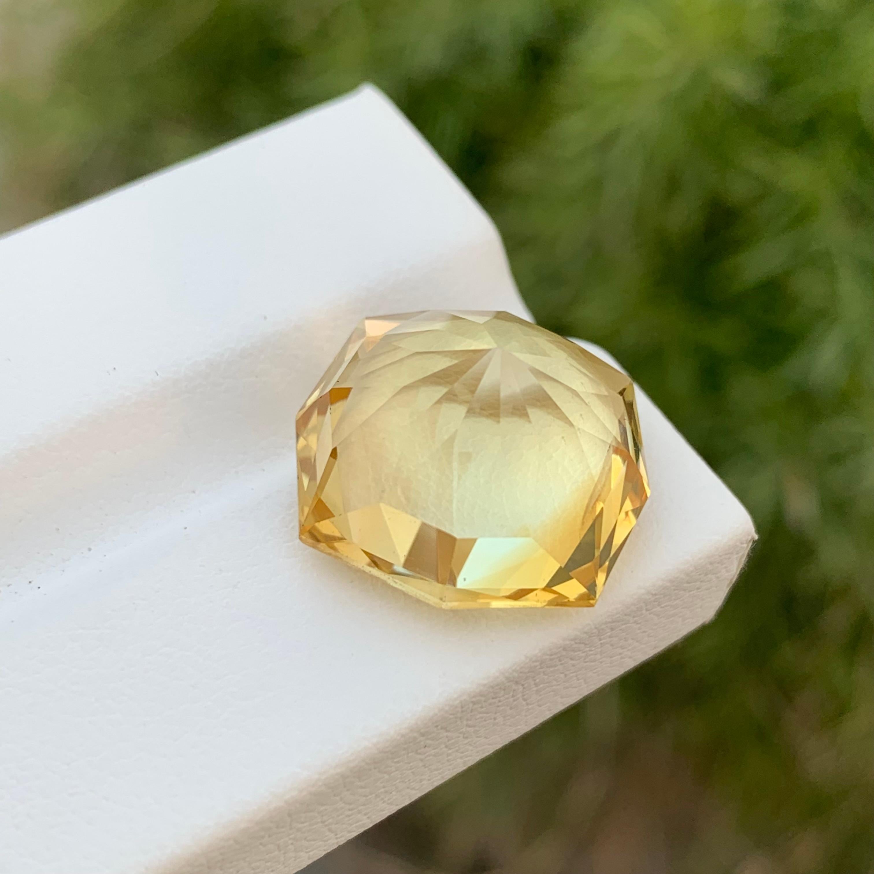 16.05 Carat Natural Loose Yellow Citrine Octagon Shape Gem For Necklace  4