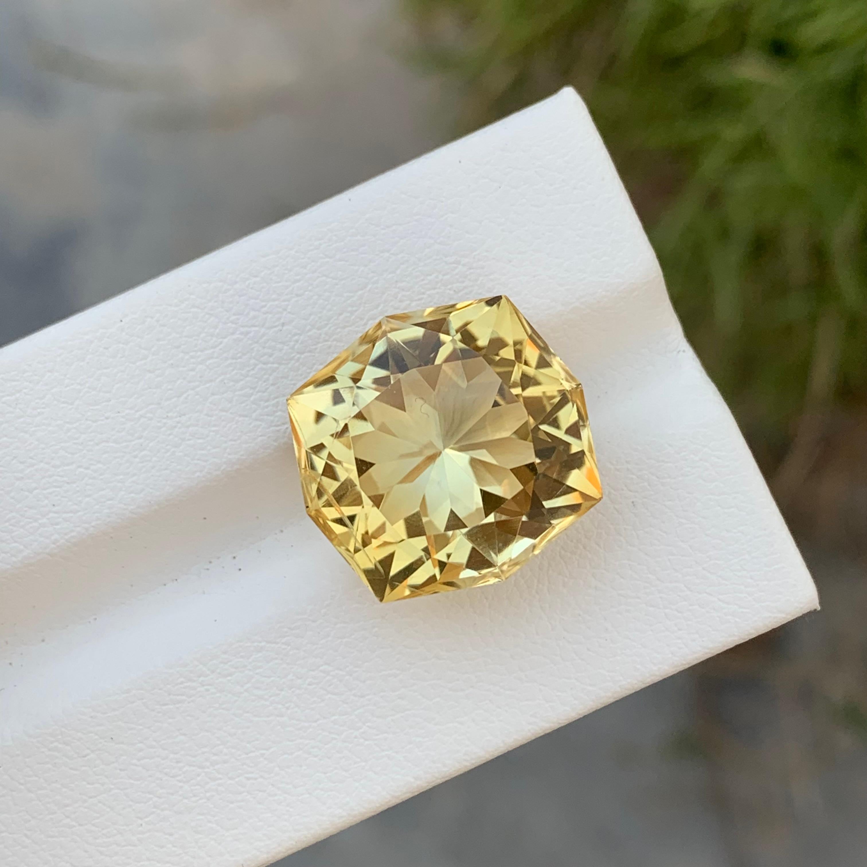 Arts and Crafts 16.05 Carat Natural Loose Yellow Citrine Octagon Shape Gem For Necklace 