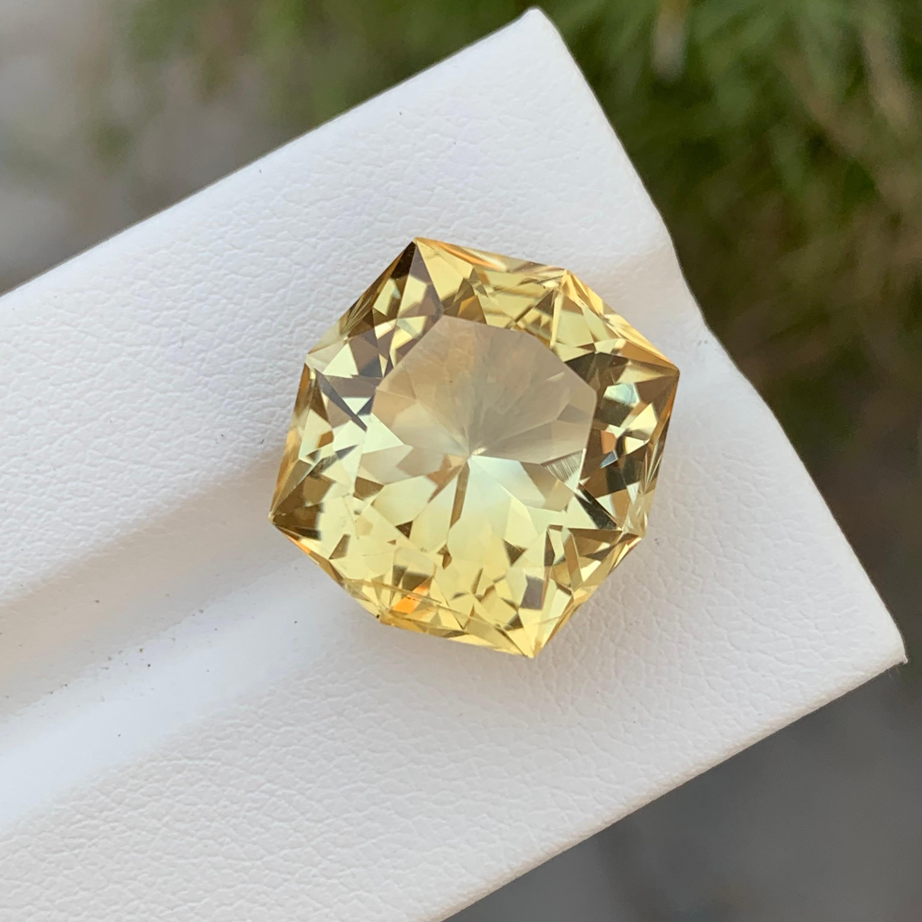 16.05 Carat Natural Loose Yellow Citrine Octagon Shape Gem For Necklace  2