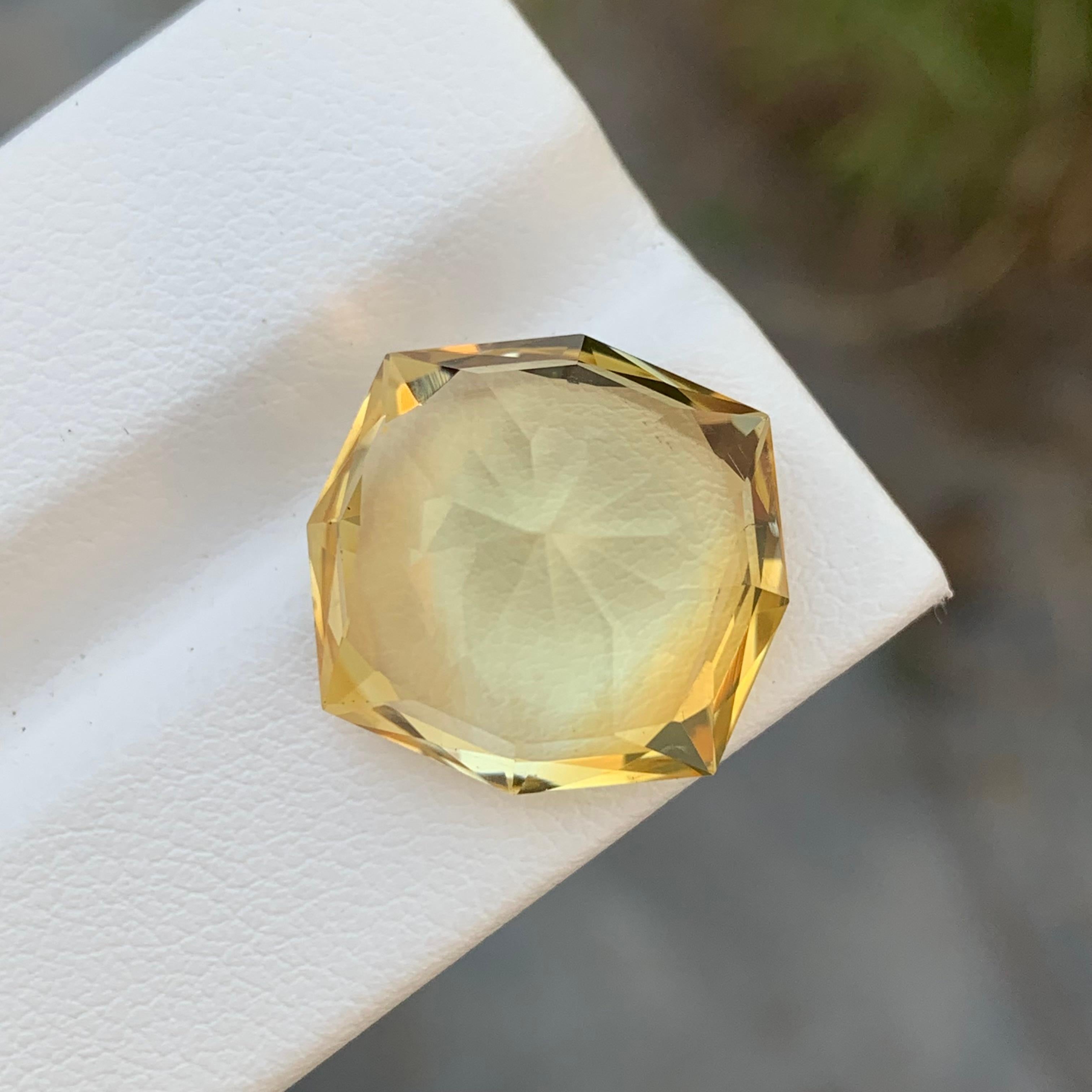 16.05 Carat Natural Loose Yellow Citrine Octagon Shape Gem For Necklace  3