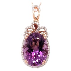 16.06 Carat Amethyst Diamond Pendant