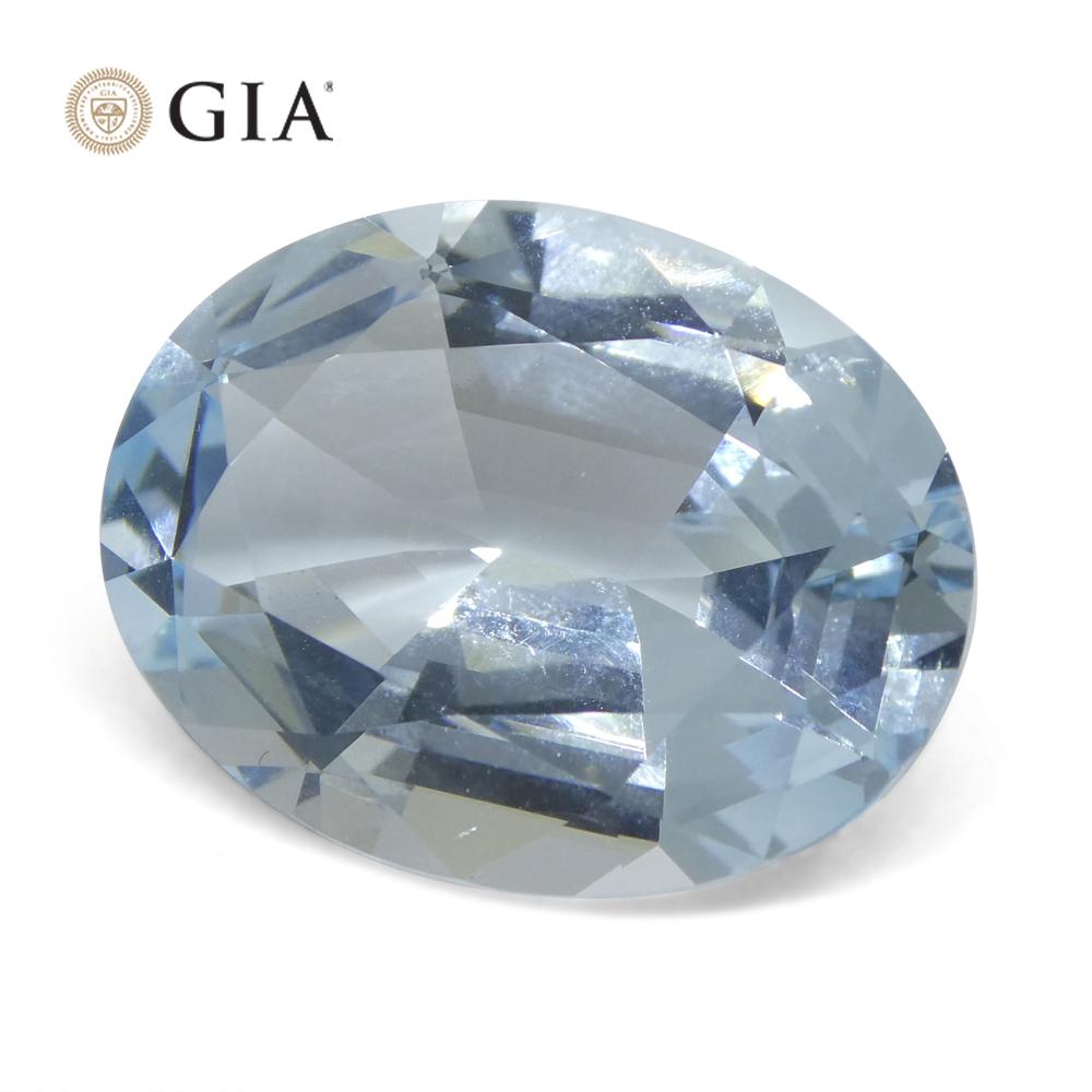 16.06ct Oval Blue Aquamarine GIA Certified Brazil Unheated  For Sale 5