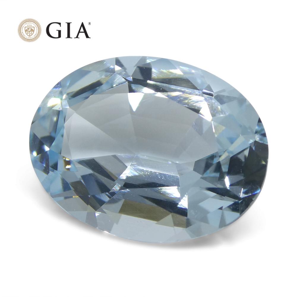 16.06ct Oval Blue Aquamarine GIA Certified Brazil Unheated  For Sale 5