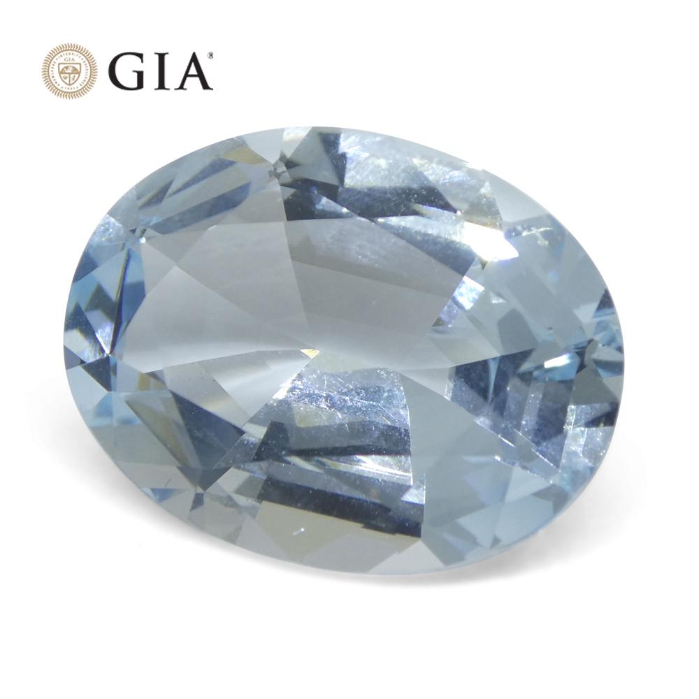 16.06ct Oval Blue Aquamarine GIA Certified Brazil Unheated  For Sale 6