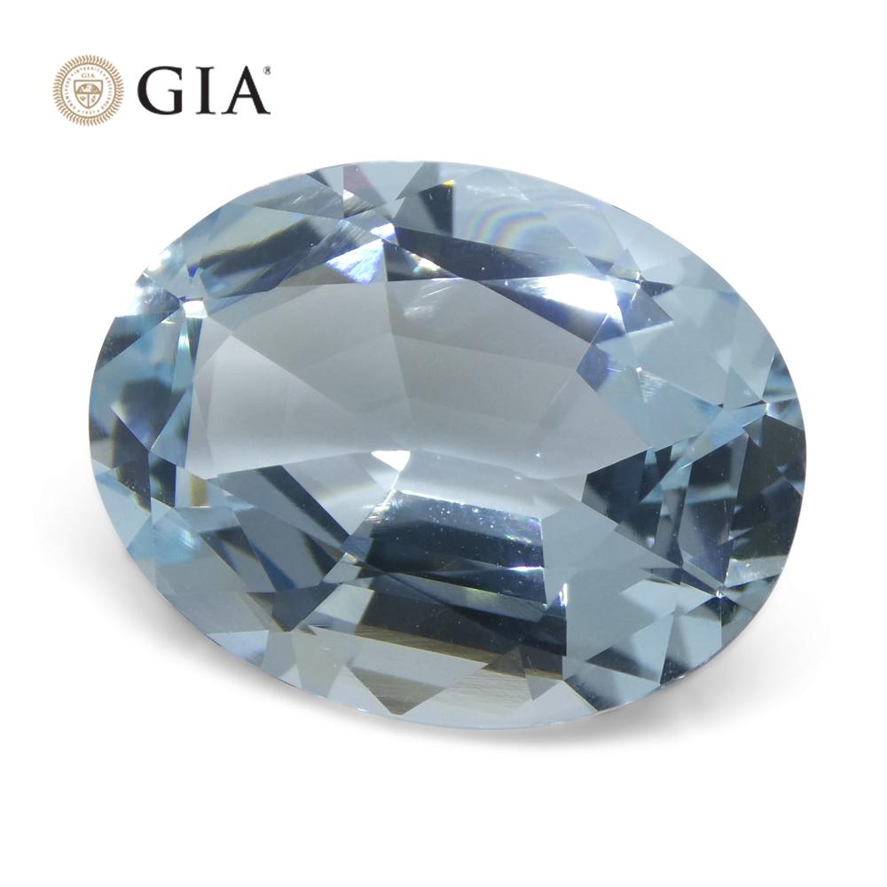 16.06ct Oval Blue Aquamarine GIA Certified Brazil Unheated  For Sale 6