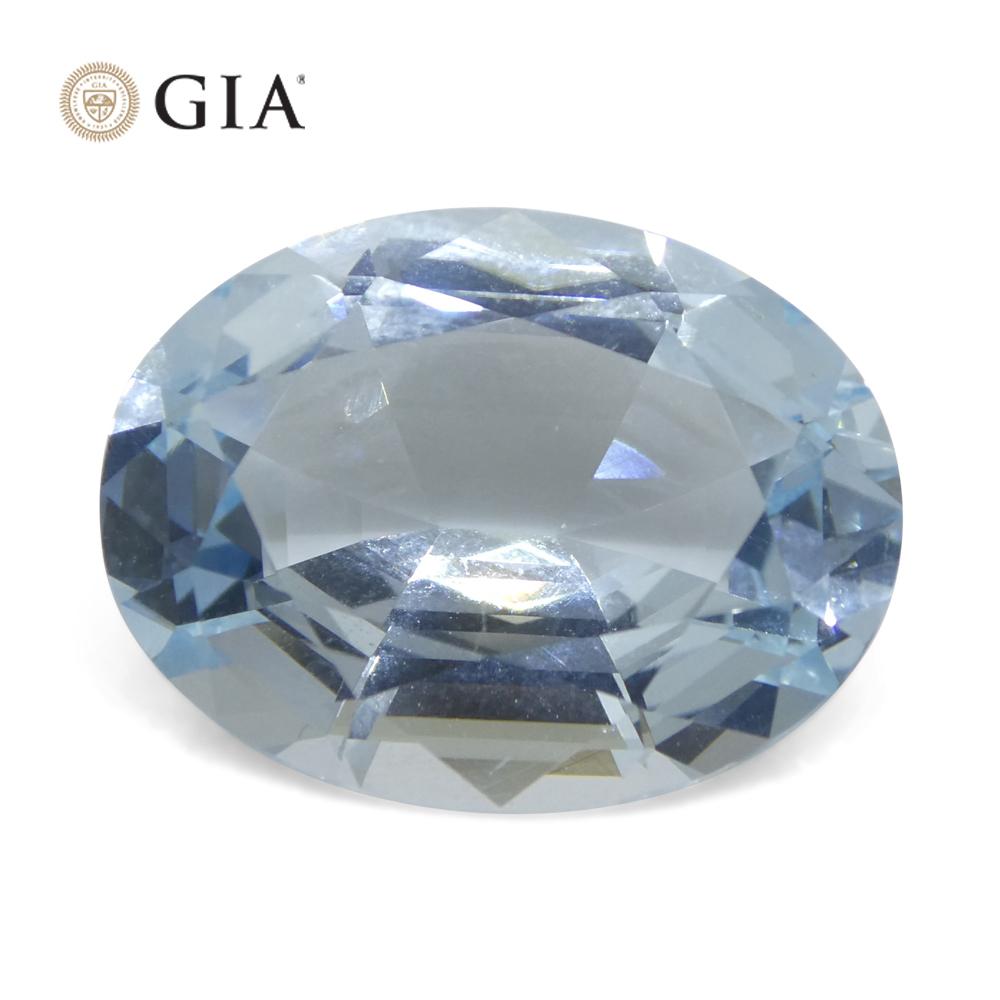 16.06ct Oval Blue Aquamarine GIA Certified Brazil Unheated  For Sale 7