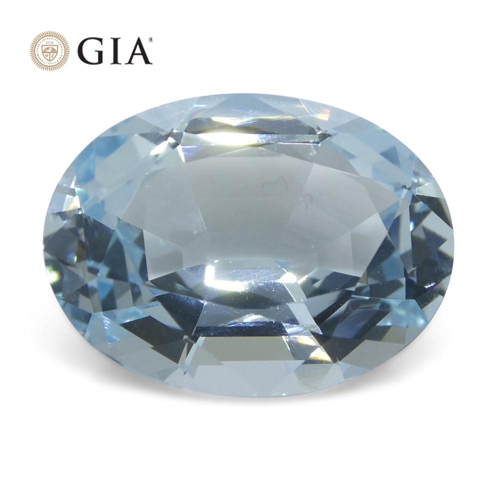 16.06ct Oval Blue Aquamarine GIA Certified Brazil Unheated  For Sale 7