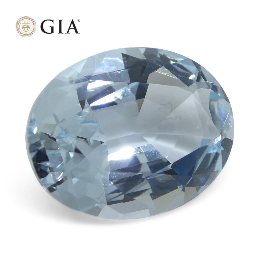 16.06ct Oval Blue Aquamarine GIA Certified Brazil Unheated  For Sale 8