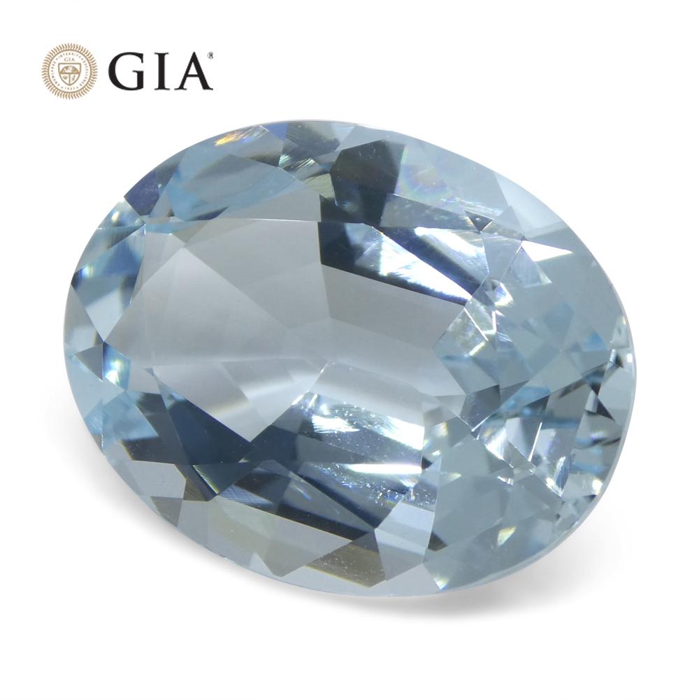 16.06ct Oval Blue Aquamarine GIA Certified Brazil Unheated  For Sale 9